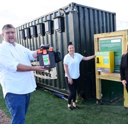 Defibrillator installed at Hampton Water after housebuilder’s £800 donation